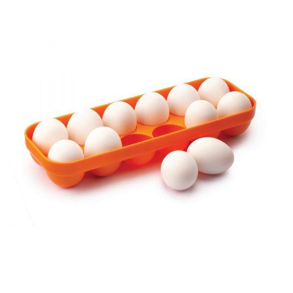 Eggy bewaardoos voor 12 eieren uit kunststof oranje 29x10x7cm 