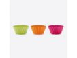 Set de 12 moules à muffins plissés en silicone rose, orange et vert Ø 7cm H 3.5cm