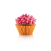 Set van 6 geribde muffinvormen uit silicone roze, oranje en groen ø 7cm H 3.5cm 
