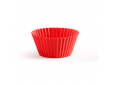 Set de 12 formes de muffins plissés en silicone rouge ø 7cm H 3.5cm