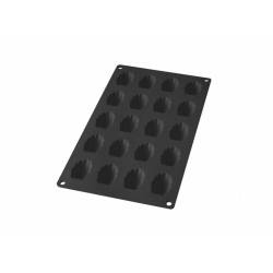 Bakvorm uit silicone voor 20 madeleines zwart 4.2x2.9x1.1cm 