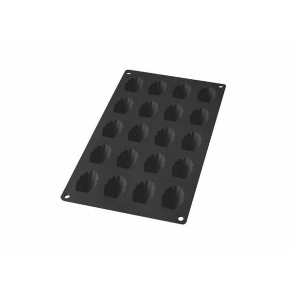 Bakvorm uit silicone voor 20 madeleines zwart 4.2x2.9x1.1cm 