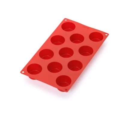 Bakvorm uit silicone voor 11 muffins rood ø 5.3cm H 3cm 