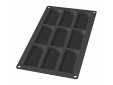 Bakvorm uit silicone voor 9 financiers zwart 8.5x4.3x1.2cm