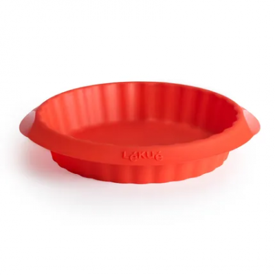 Set van 4 individuele taartvormpjes uit silicone rood ø 12m H 2.5cm  Lékué