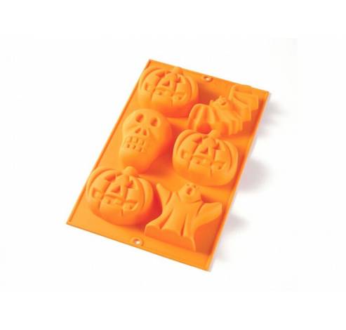 Bakvorm uit silicone voor 6 Halloween cakejes oranje 30x19.5x3.8cm  Lékué