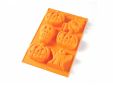 Bakvorm uit silicone voor 6 Halloween cakejes oranje 30x19.5x3.8cm