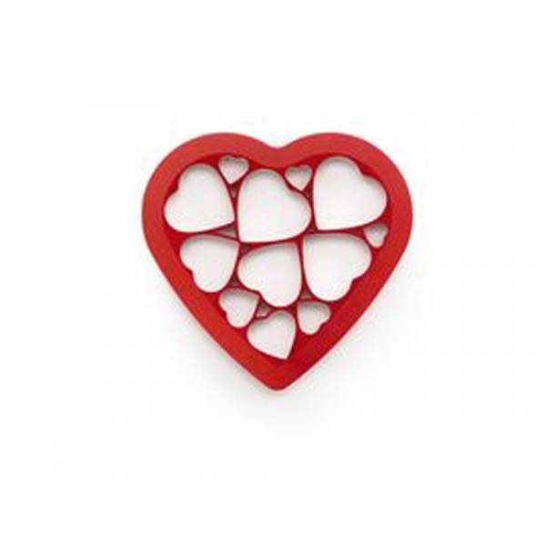 Uitsteekvorm uit ABS voor 12 koekjes - hartjes 