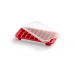 Ijsblokjesvorm uit rubber voor 32 ijsblokken rood met deksel 