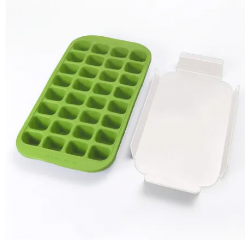 Ijsblokjesvorm uit rubber met dienblad voor 32 ijsblokken groen 33.5x18x3.3cm  Lékué