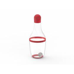 Lékué Vinaigrette shaker uit silicone en Tritan rood 180ml 