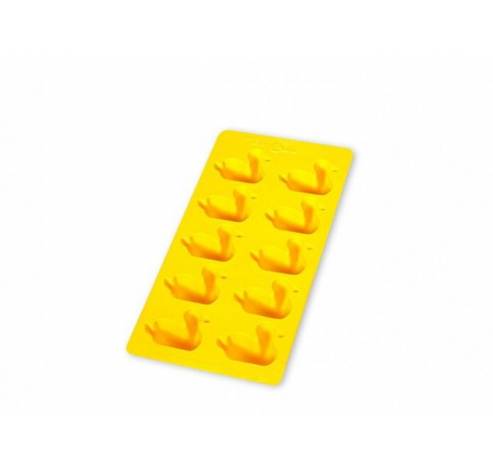 ijsblokjesvorm uit rubber voor 10 ijsblokken eend geel 22x11x3.5cm  Lékué