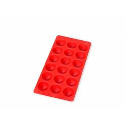Lékué Ijsblokjesvorm uit rubber voor 18 ronde ijsblokjes rood met deksel 22x11x2.3cm 