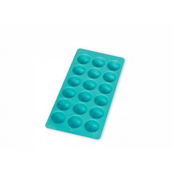 Ijsblokjesvorm uit rubber voor 18 ronde ijsblokjes aquablauw 
