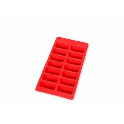 Lékué Moule à 14 glaçons en caoutchouc rouge avec couvercle 22x11x3.5cm 