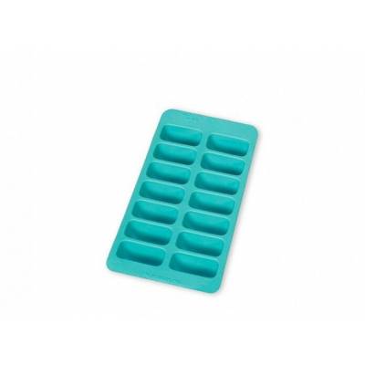 Ijsblokjesvorm uit rubber voor 14 ijsblokjes aquablauw met deksel 22x11x3.5cm  Lékué