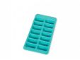 Ijsblokjesvorm uit rubber voor 14 ijsblokjes aquablauw met deksel 22x11x3.5cm