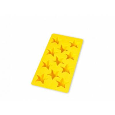 Moule à 11 glaçons en caoutchouc étoiles jaune avec couvercle 22x11x2.3cm  Lékué