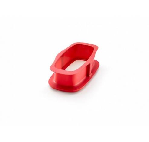 Rechthoekige springvorm uit silicone rood met keramisch bord wit 24x14.4x7.6cm  Lékué