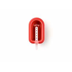 Mini ijsjesvorm uit silicone en kunststof rood 10.5x6.5x2.6cm 