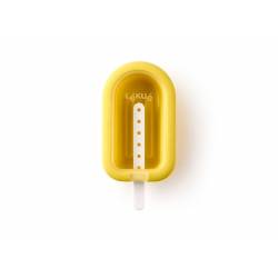 Mini ijsjesvorm uit silicone en kunststof geel 10.5x6.5x2.6cm 