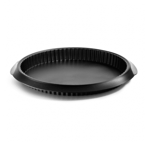 Geribde taart-/quichevorm uit silicone zwart Ø 28cm H 3.2cm  Lékué