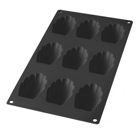 Moule en silicone pour 9 madeleines noir 7x4.7x1.7cm  Lékué