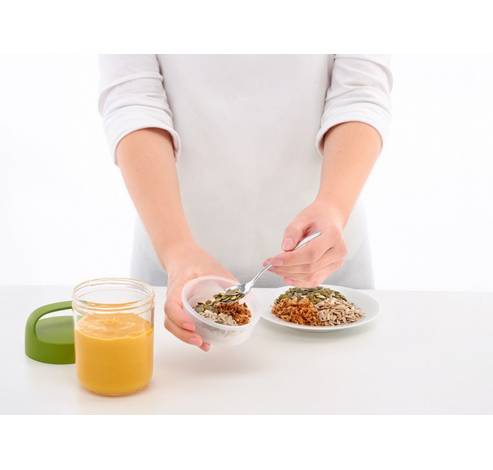 lunchdoos Jar To Go met vouwbaar compartiment uit Tritan gebroken wit 600ml  Lékué