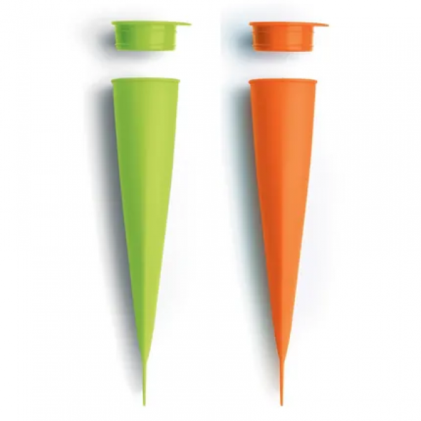 Set van 3 ijsjesvormen calippo uit silicone groen, roze en oranje 