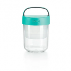 Lékué Snackdoos Jar To Go met vouwbaar compartiment uit tritan groen 400 ml 
