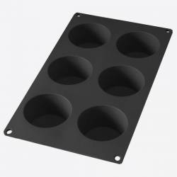 Bakvorm uit silicone voor 6 muffins zwart Ø 6.9cm H 4cm 