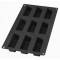 Lékué bakvorm uit silicone voor 9 rechthoekige cakejes zwart 8x3x3.3cm 