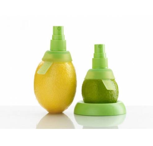 Set van 2 citrussprays voor limoen en citroen groen Ø 4.3cm H 7.5cm en H 9.5cm  Lékué