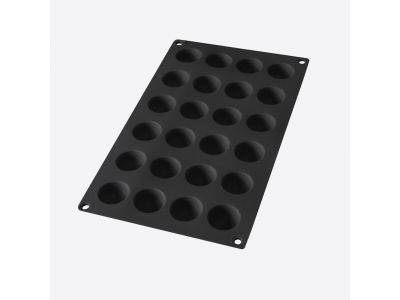Bakvorm uit silicone voor 24 kleine halve bollen zwart Ø 3cm H 1.6cm