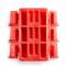 Bakvorm voor 6 cilindervormige mini buches uit silicone rood 29x17x3.5cm 