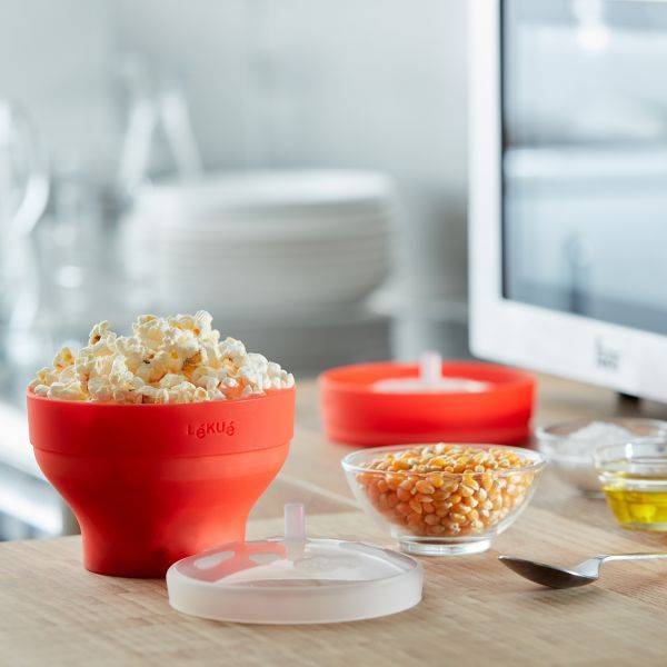 Set van 2 mini opvouwbare popcornmakers voor magnetron Ø 12.7cm H 8.5cm 