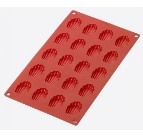 Bakvorm uit silicone voor 20 madeleines rood 4.2x2.9x1.1cm  Lékué