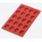 Bakvorm uit silicone voor 20 madeleines rood 4.2x2.9x1.1cm 