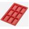 Bakvorm uit silicone voor 9 financiers rood 8.5x4.3x1.2cm 