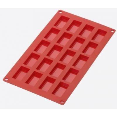 Bakvorm uit silicone voor 20 financiers rood 8.5x4.3x1.2cm  Lékué
