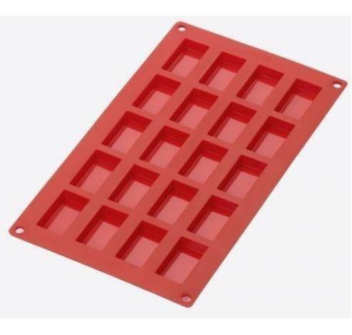 Bakvorm uit silicone voor 20 financiers rood 8.5x4.3x1.2cm  Lékué