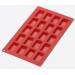 Bakvorm uit silicone voor 20 financiers rood 8.5x4.3x1.2cm 