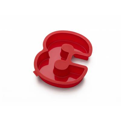 Bakvorm uit silicone rood nummer 3 