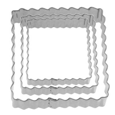 Set van 3 uitsteekvormen uit rvs geribd vierkant 4, 5 en 6cm  Westmark