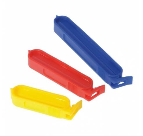 Set de 10 clips à sachet jaune, rouge et bleu 6, 8 et 10 cm  Westmark