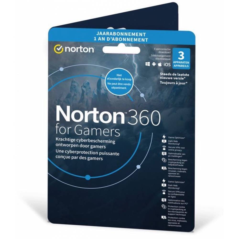 LifeLock Norton 360 for Gamers 1 user 3 device 12MO 