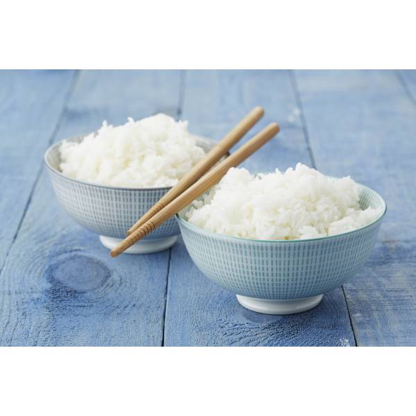 2 rijstkommetjes ø 12cm aqua & grijs met chopsticks 