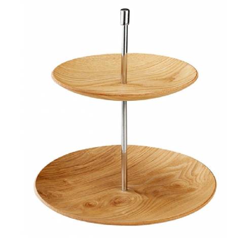 Ronde etagère houtkleur Ø 19 + 25cm  Point-Virgule