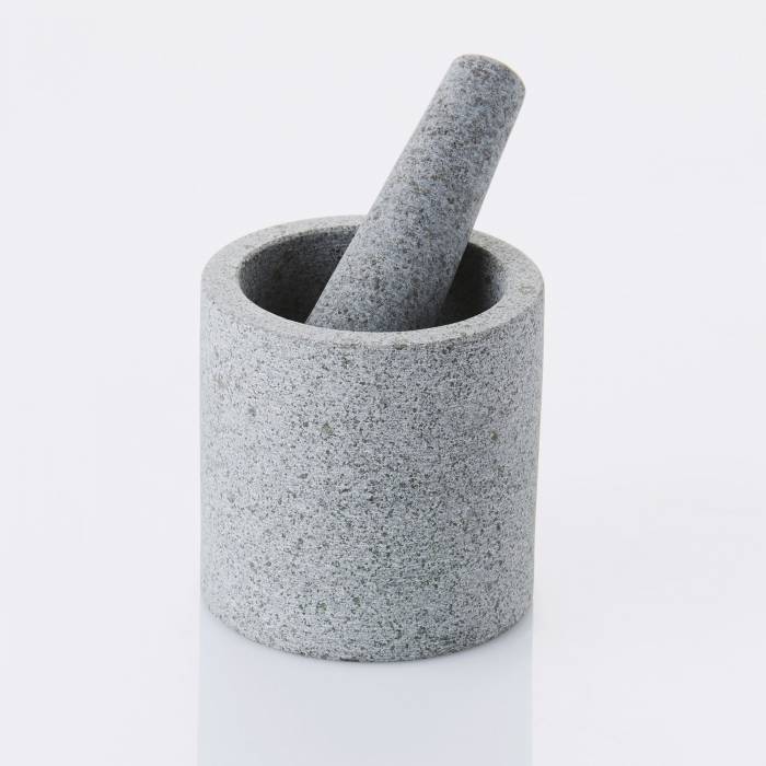 Demi Poli Gris Point-Virgule PV40107 Mortier en Granit 11x11cm 11 cm Double Face 