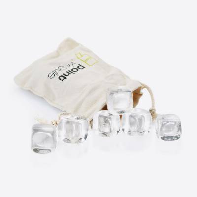 Set de 6 glaçons en cristal avec pochette  Point-Virgule